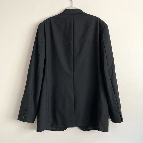 J Crew Blazer Mens 44L Black Ludlow Double Breasted Loro Piana Super 120 Wool - Picture 5 of 8